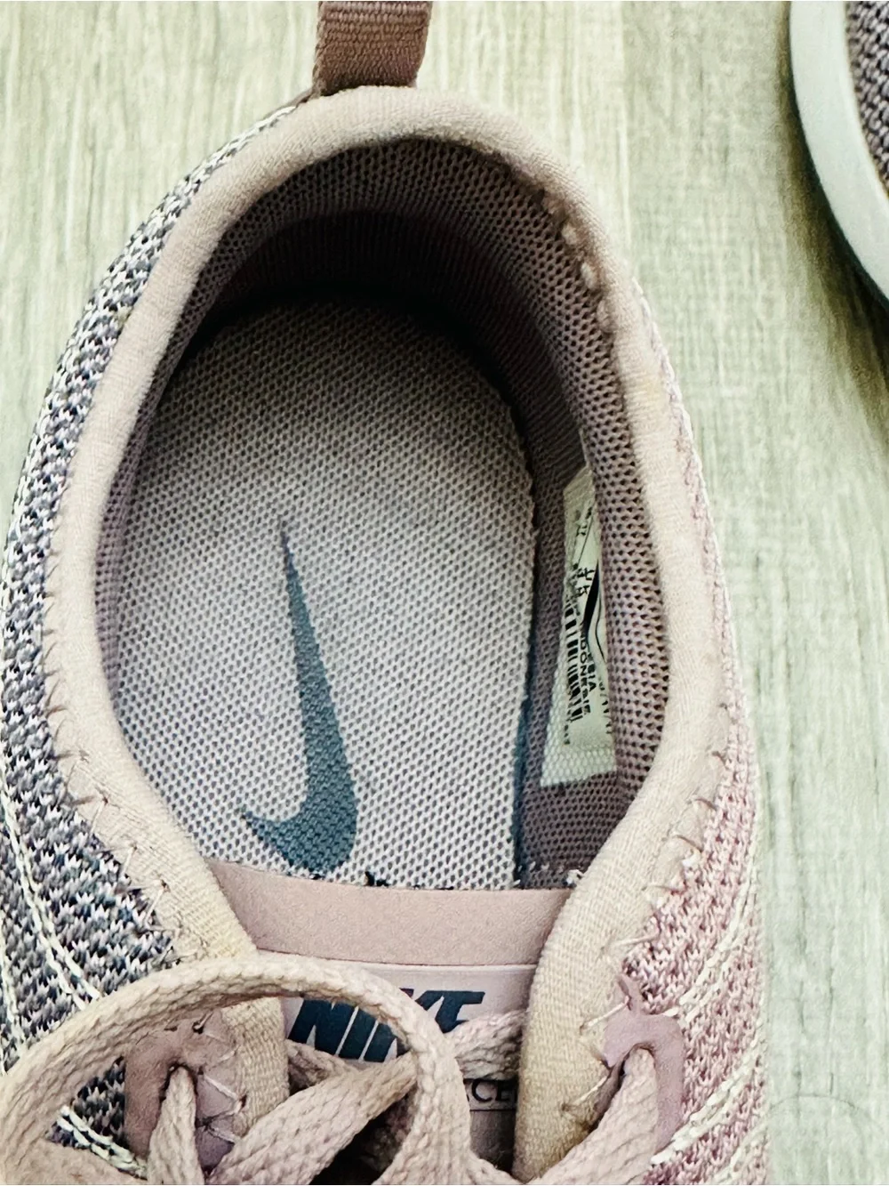 Nike Rose Pink and Gray Knit Running Sneakers Size 6